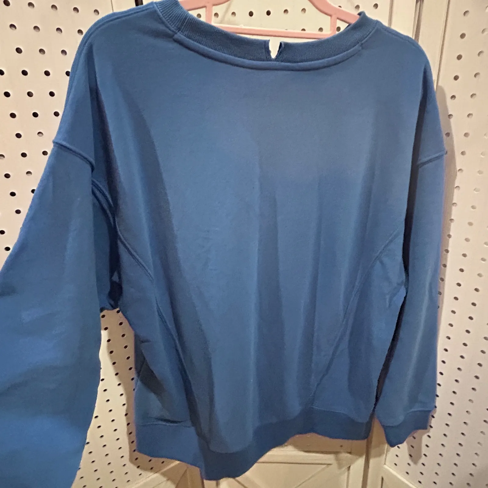 Joy Lab USA Graphic Sweatshirt Blue Crewneck Pullover Oversized Size M Size M - Image 6