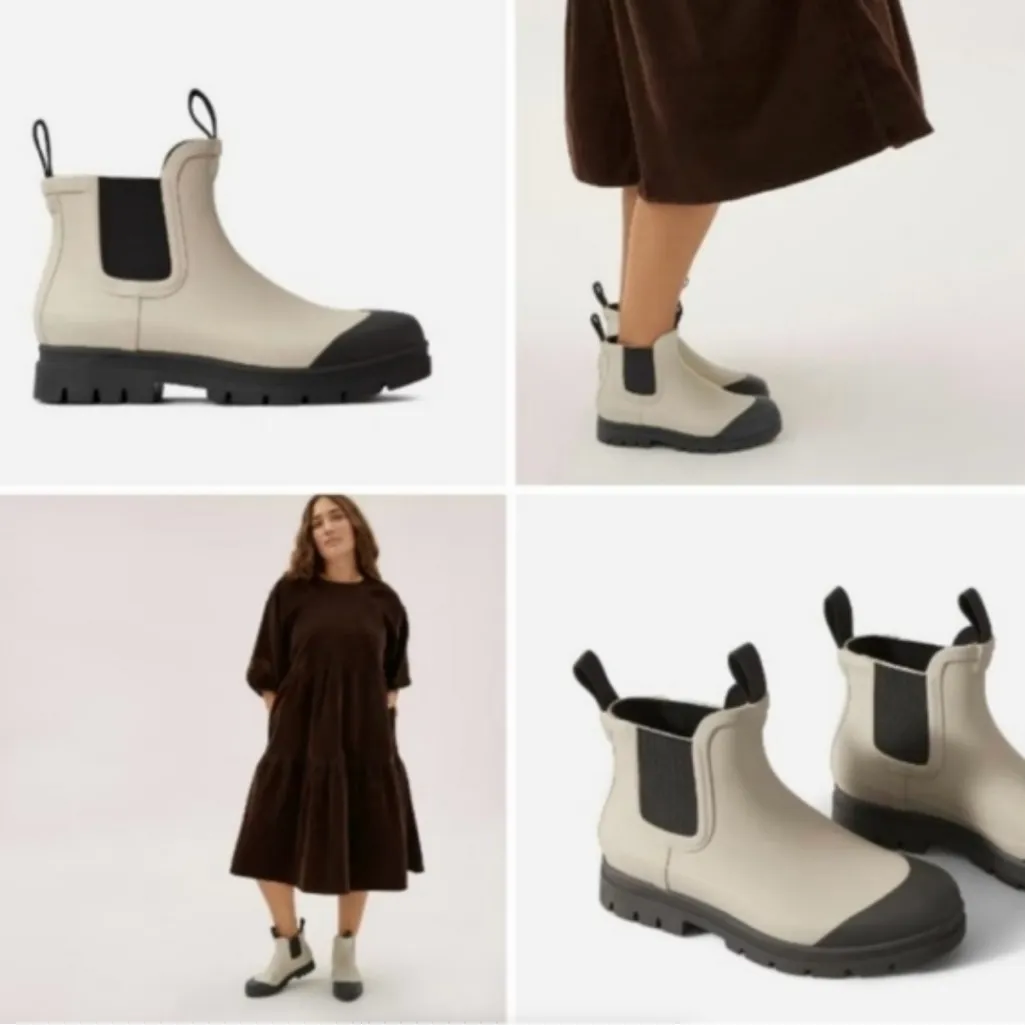 Everlane The Rain Boot Chelsea Chunky Rubber Ankle Rain Boots Sustainable, Sz 6 - Image 2