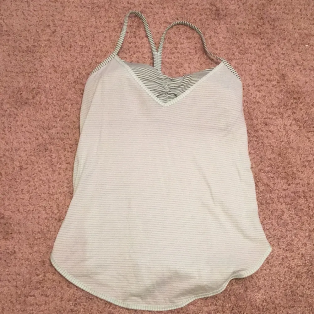 Lululemon Roll Out Tank in Heathered Fresh Teal / Mini Hyper Stripe - Image 3