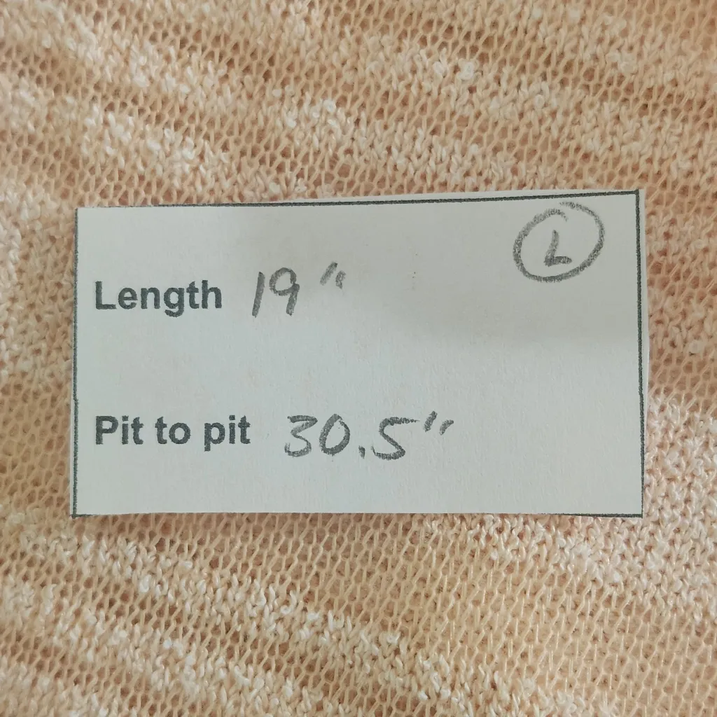 Paper Crane Peach V-Neck Knit Crop Top with Crochet Lace Detail NWT Size Large - Image 8