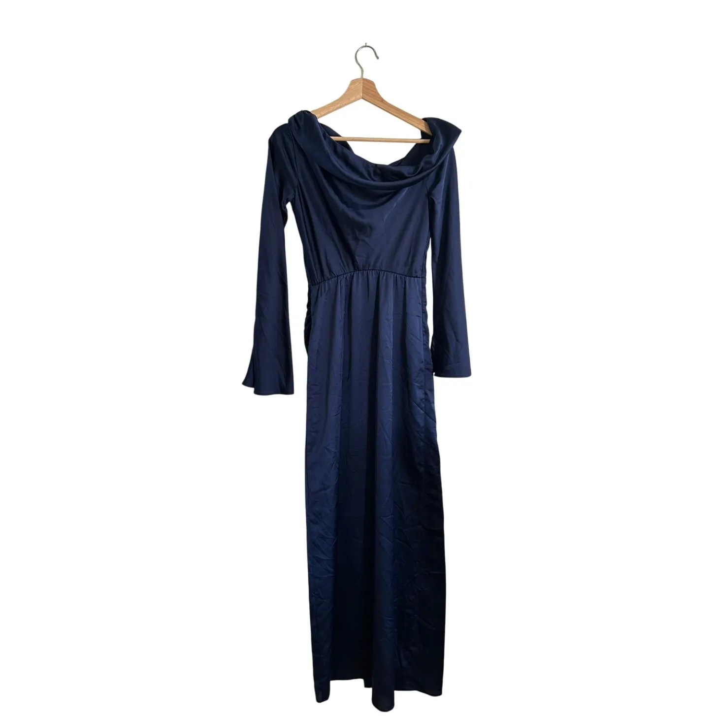 Show Me Your Mumu Jamie Maxi Dress in Midnight Navy Luxe Satin XS - Image 7