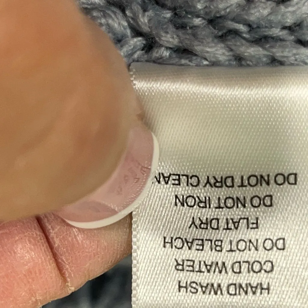 HYFVE CHUNKY CABLE KNIT SWEATER MOCK TURTLENECK SUPER SOFT SZ S‎ BLUE PREOWN A69 - Image 6