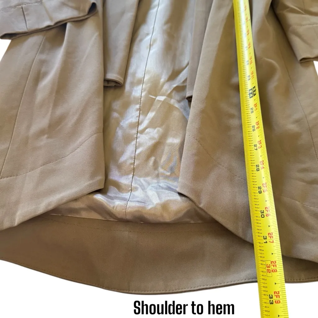 Alberto Makali‎ Elegant Tan Open Front Drape Blazer Office Siren Careerwear M - Image 9