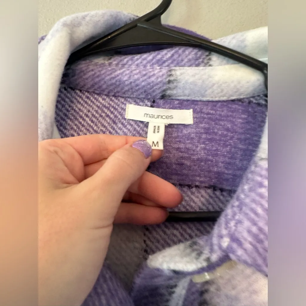 Shoreline Purple Plaid Shortie Shacket - Image 4