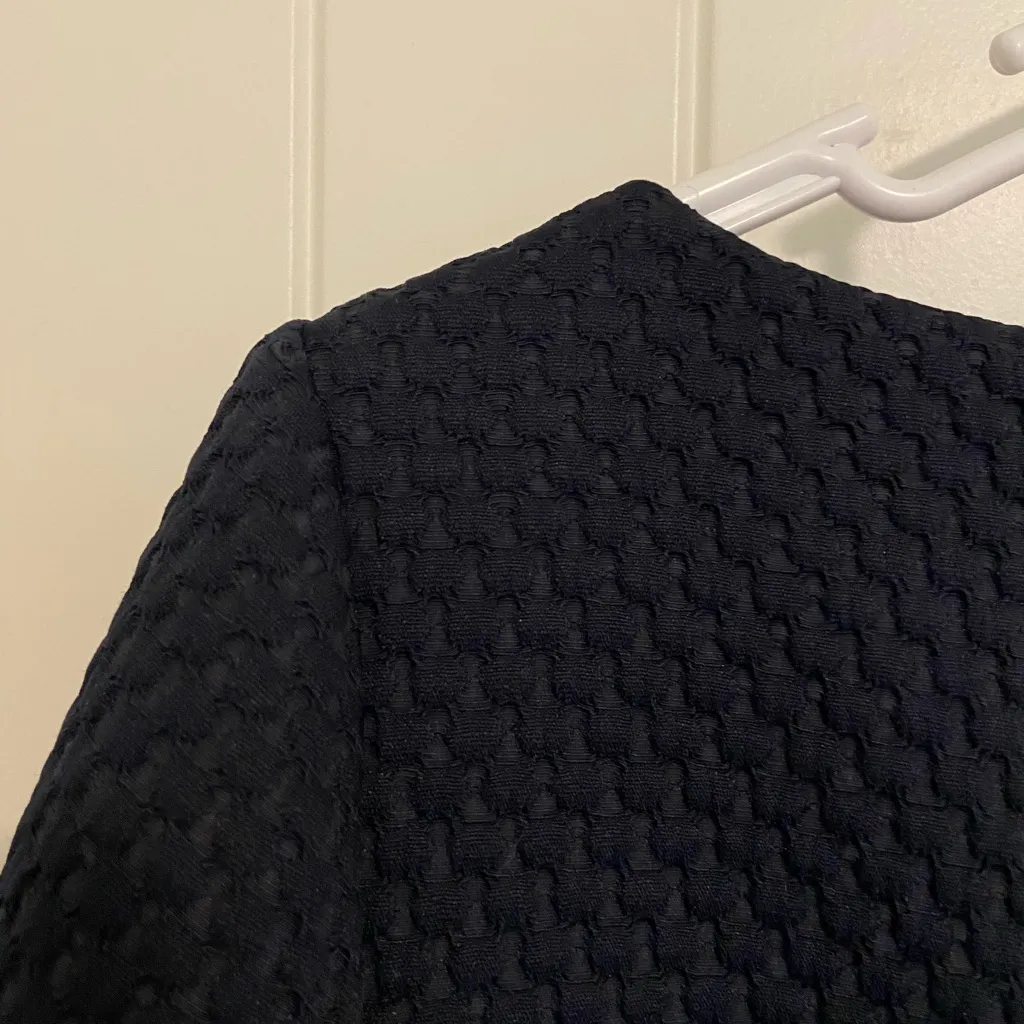 NWOT J. Crew women’s boatneck sheath textured navy blue dress size‎ 2 3/4 sleeve - Image 8