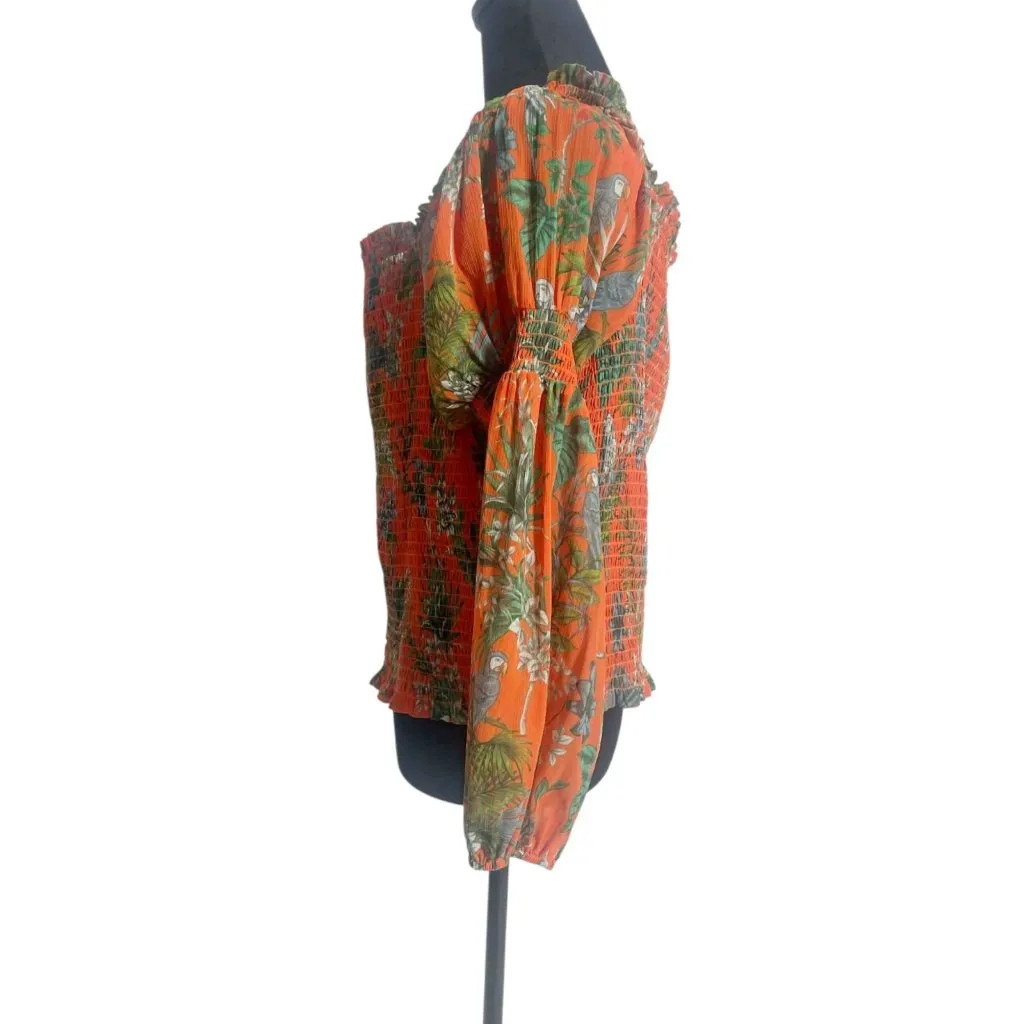 NEW L'AGENCE Size XXL  Top Blouse Off The Shoulder Long Sleeve Smocked - Image 6