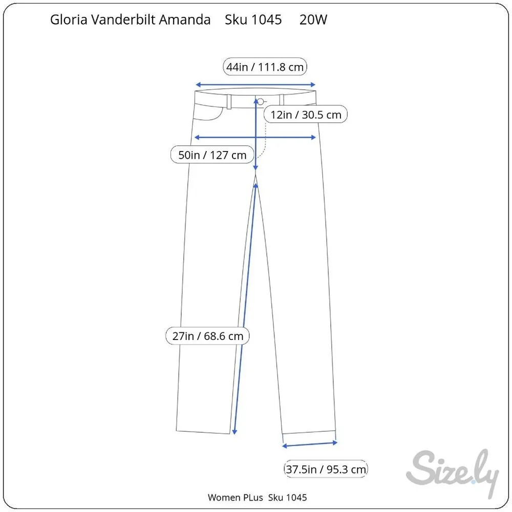 Gloria Vanderbilt Amanda Size 20W Plus Relaxed 5 Pocket Jeans Denim - Image 9