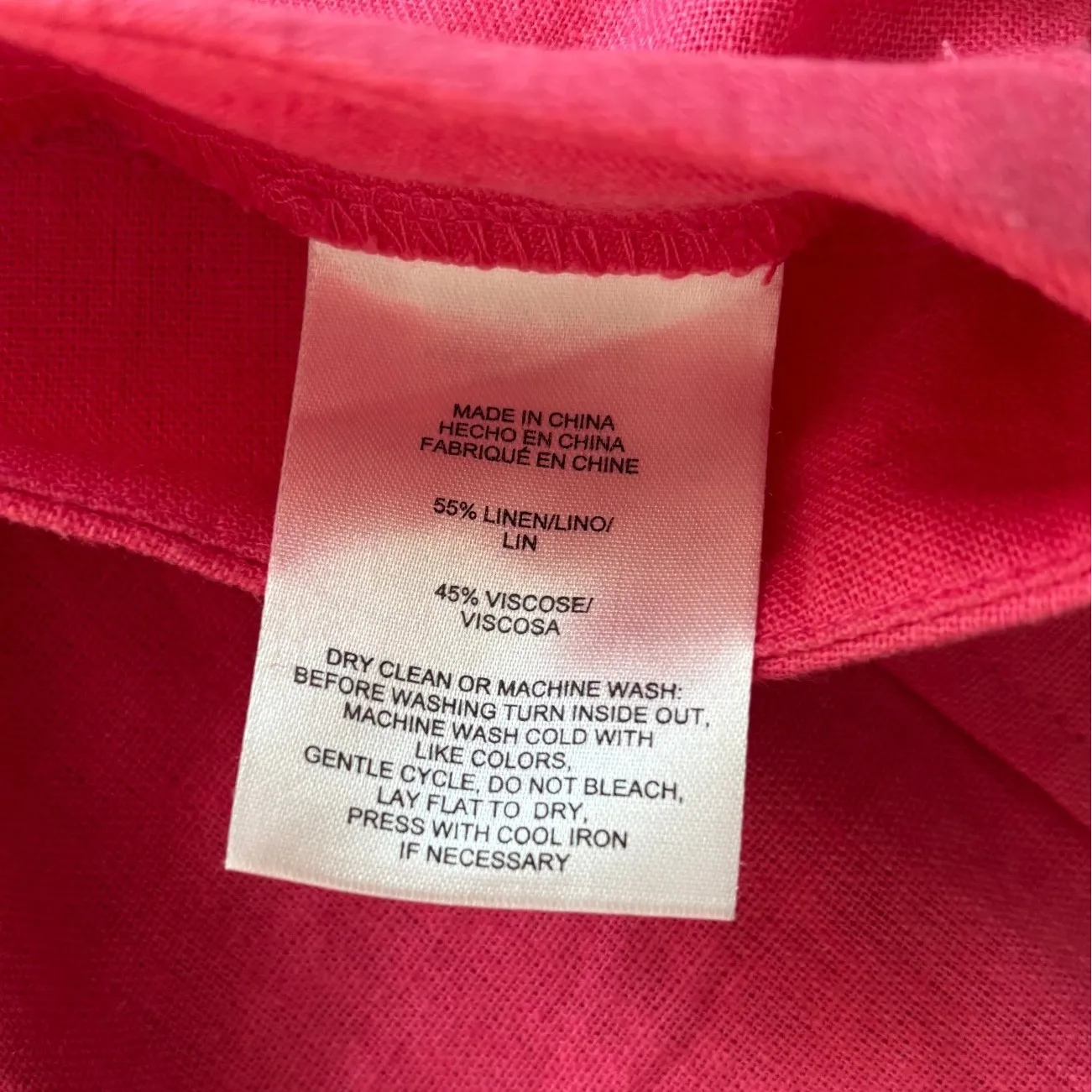 Jones New York  Pants Womens 12 Pink‎ Wide Leg Linen Blend Career Coastal Resort - Image 5