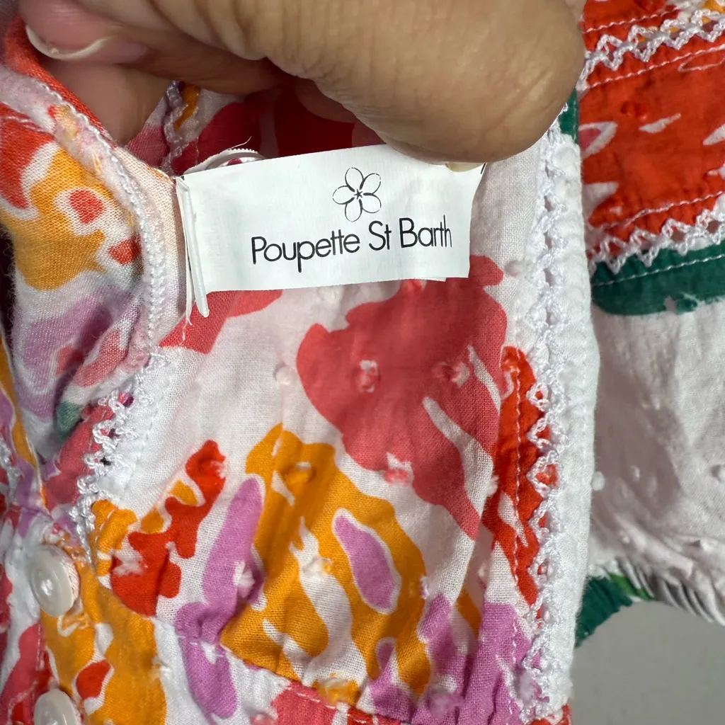 Poupette St Barth Reina Printed Cotton Mini Dress Size Medium - Image 11
