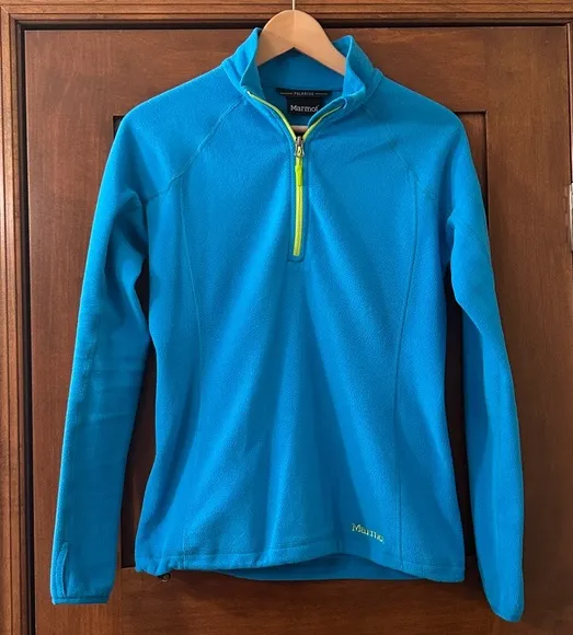 Women's Blue Marmot Polartec Pullover Half Zip Fleece Sweatshirt size Small LN - Image 1