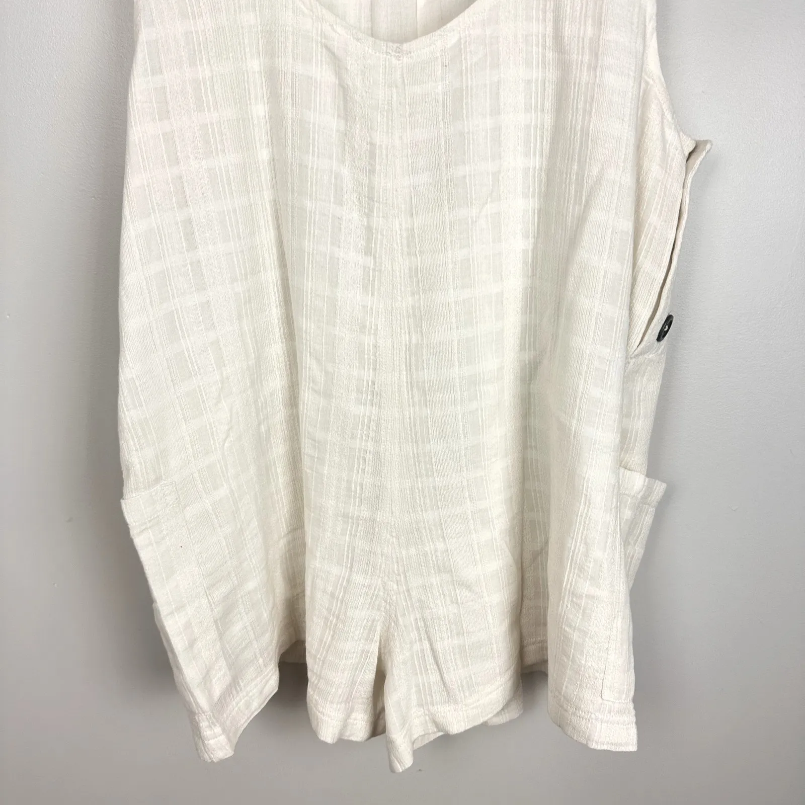 L*Space Carina Woven Overalls Romper in Ivory Size Medium NWT White - Image 11