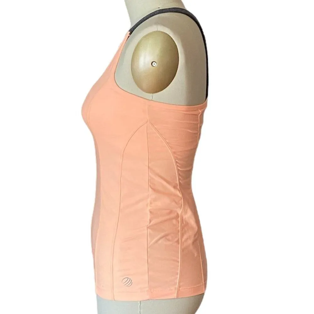 MTA Ladies Peach Orange Shelf Bra Activewear Tank ~ Running Athletic ~ Women's M Size M - Image 3
