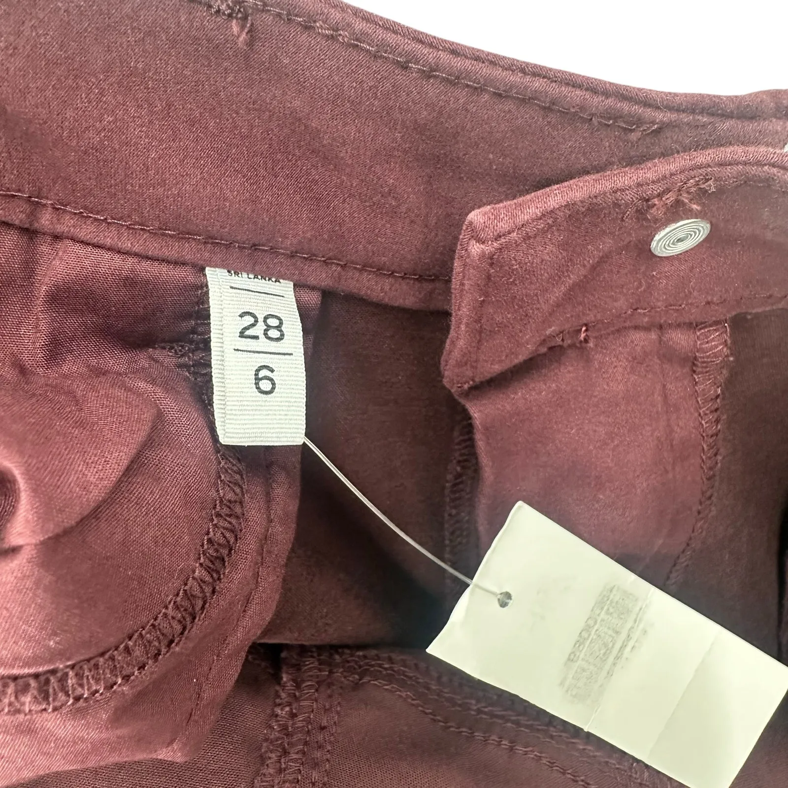 Loft Size 28 / 6 Curvy‎ Legging Pants Maroon Burgundy Purple New with Tags NWT - Image 4