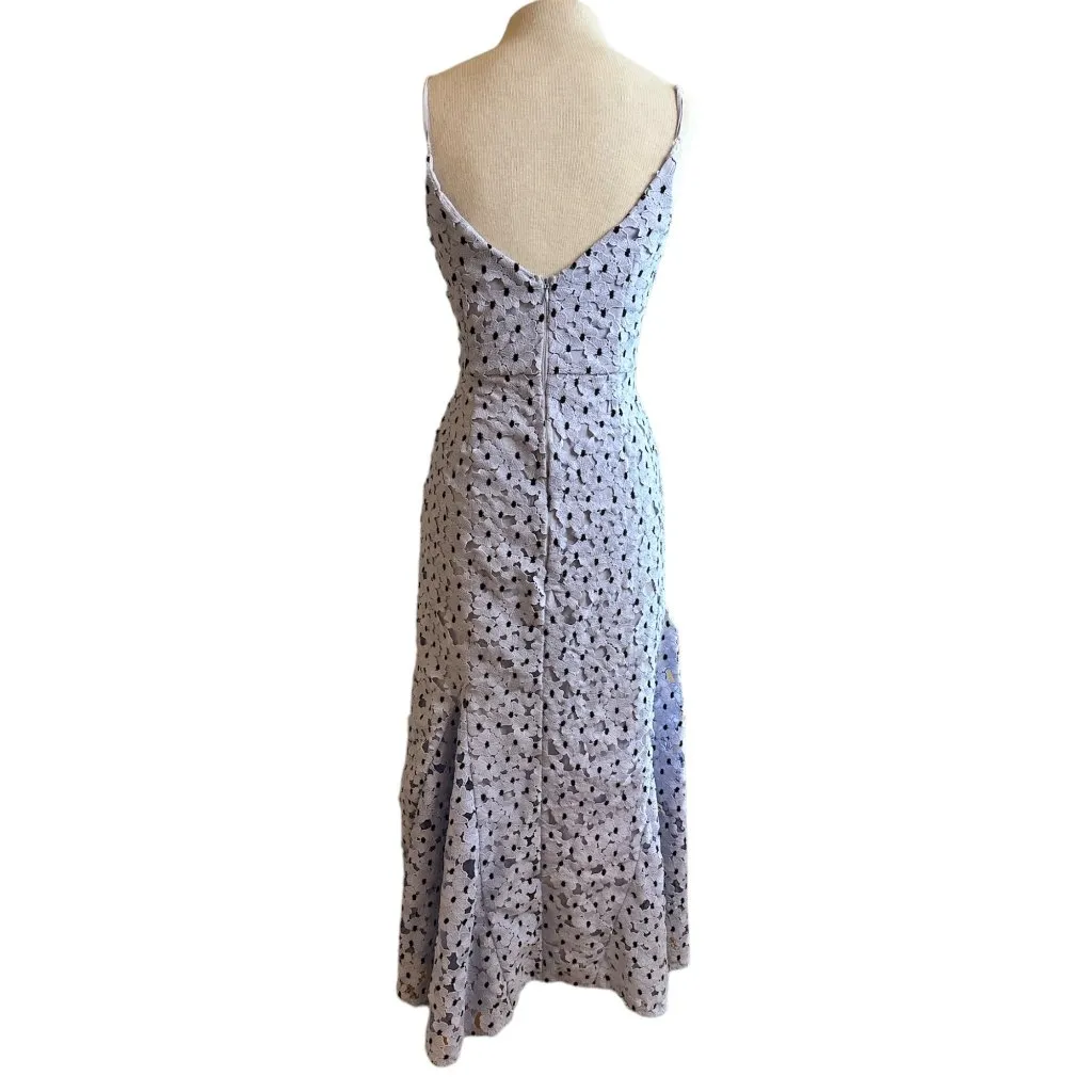 Sau Lee Polka Dot Lucy Dress in Blue 4 Womens Floral Midi Cocktail - Image 5