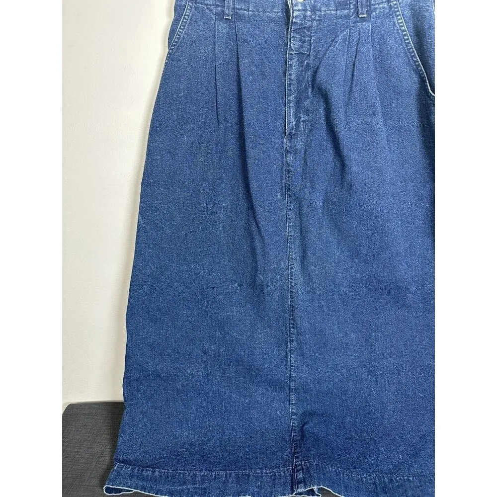 Vintage Dockers Denim Skirt Size 10 Blue Jean Midi Modest Pockets High Waisted - Image 9