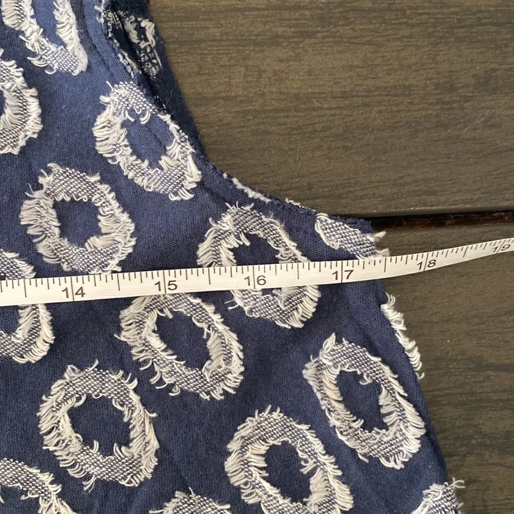 Maeve by Anthropologie Blue & White Geometric Shift Dress – XS – Babydoll Vibe - Image 9