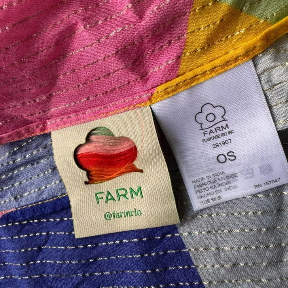 Farm Rio Palm Print Rainbow Crochet Accent Coverup Sarong One size - Image 6