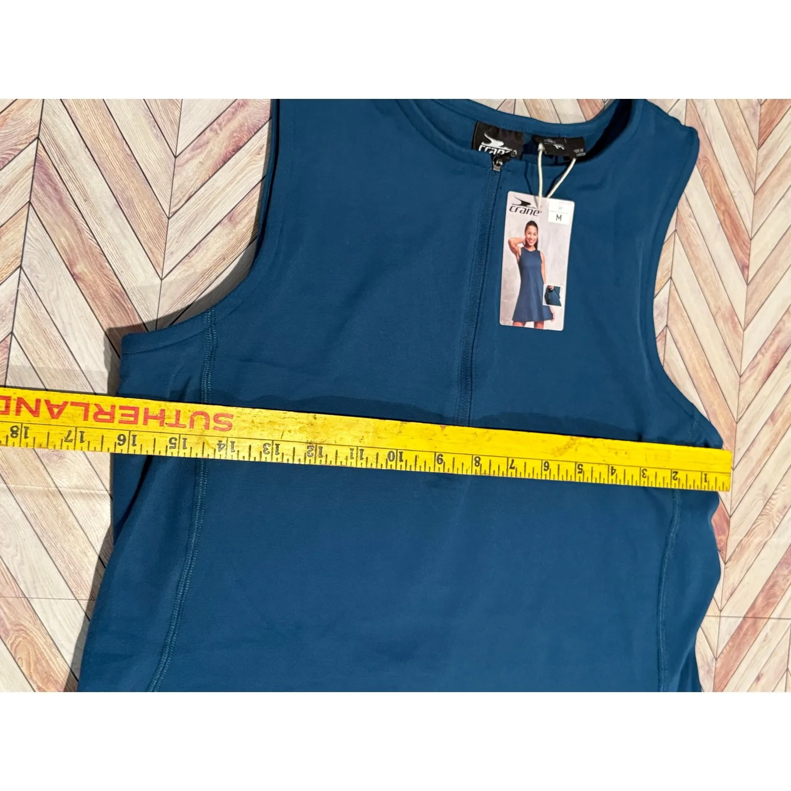 Crane Teal Sleeveless Athletic Performance Dress Skort 8 Sporty Tennis Travel Blue Size M - Image 6