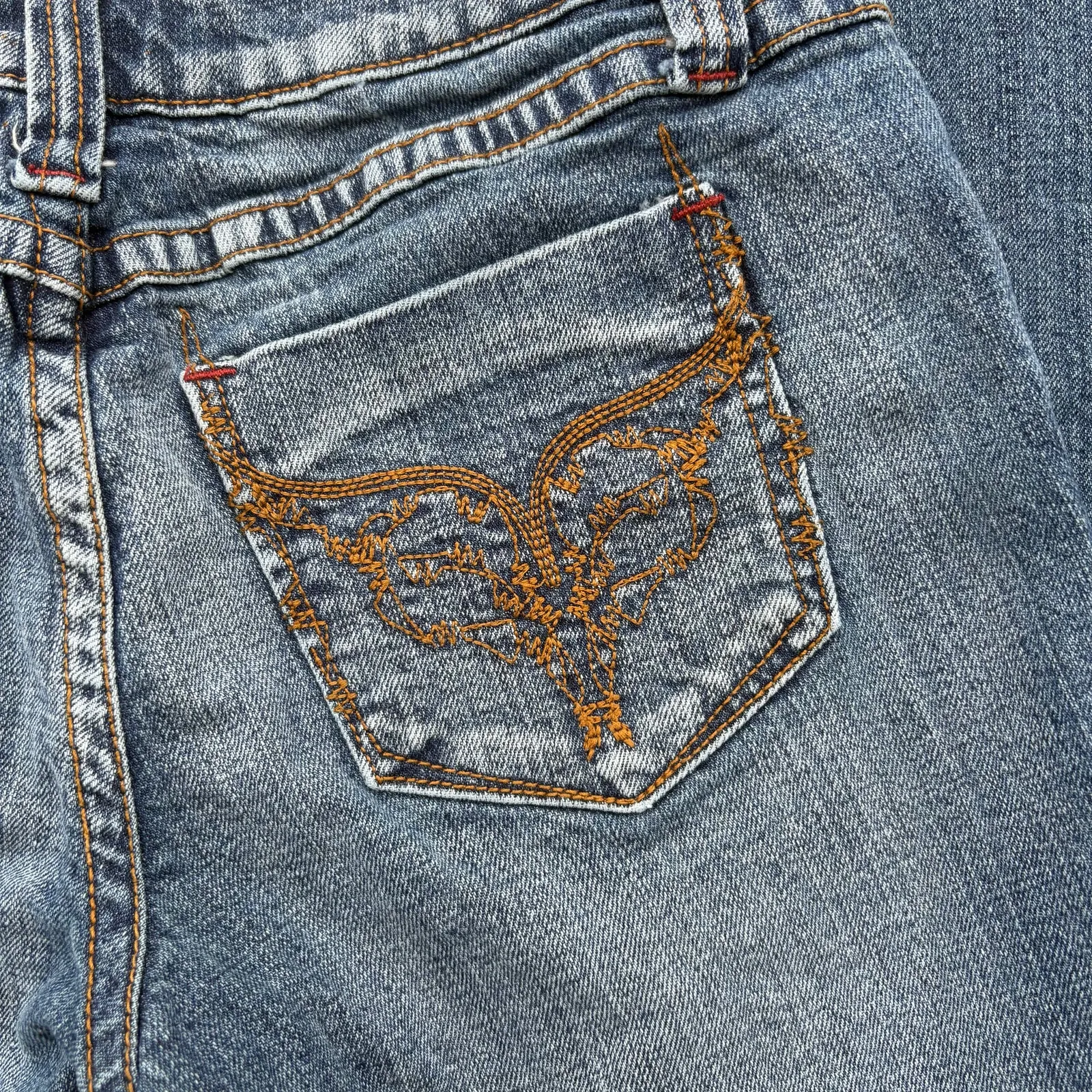 VTG Y2K Boot Cut Jeans No Boundaries Sz 5 Juniors Low Rise Embroidered Western - Image 4