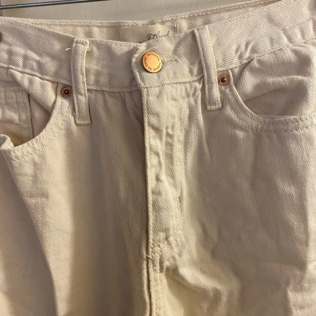Universal Thread Womens Jeans Ivory 00 24R Relaxed Wide Leg Waist 26” 26x30 - Image 2