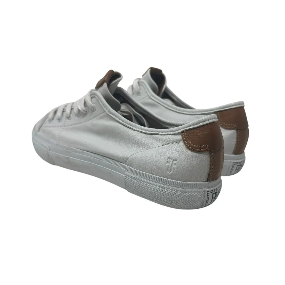 Frye Gia Low Top Lace-Up Leather Lifestyle Sneakers Shoes White Size‎ US 9 - Image 10