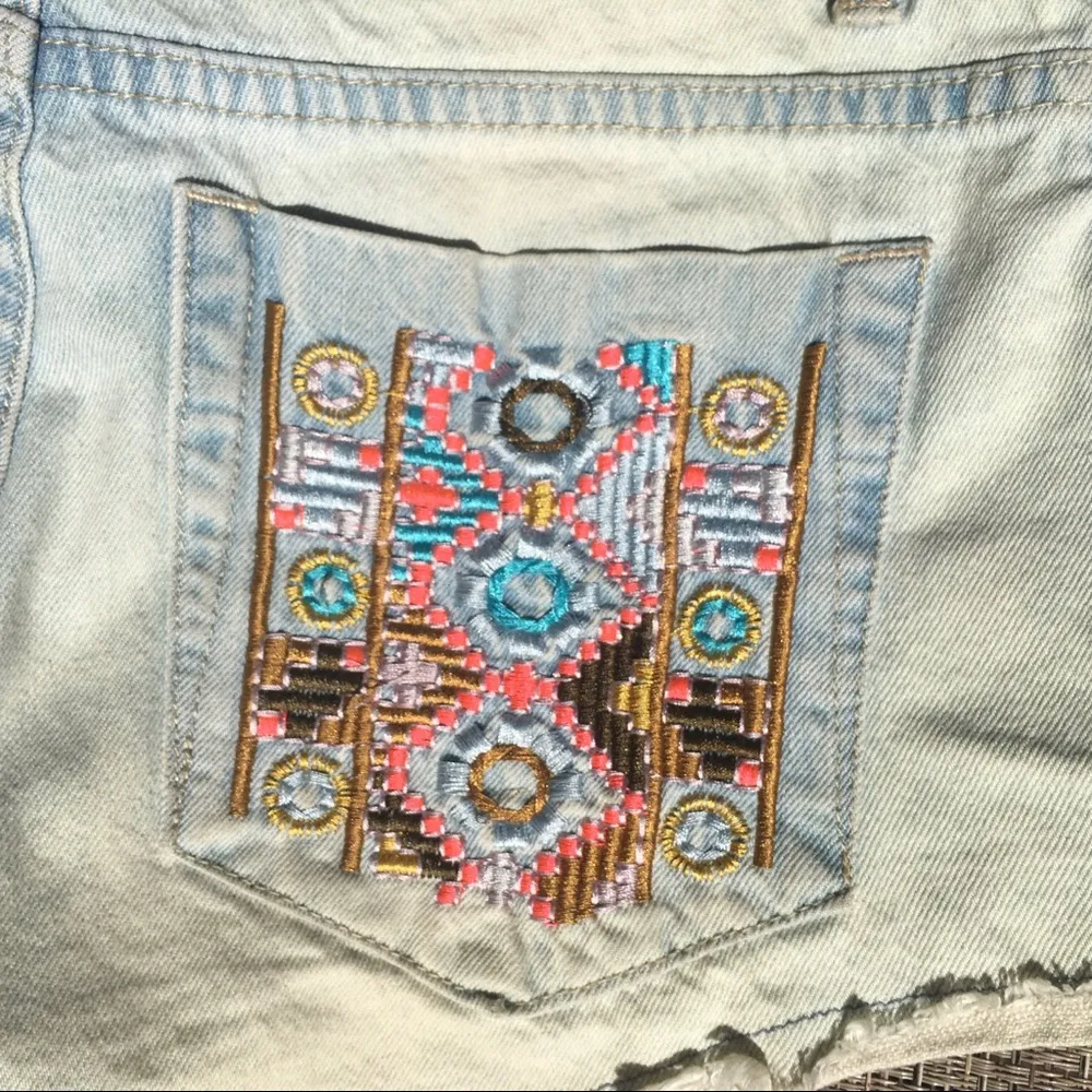 Distressed boho shorts, fringe shorts, low waisted shorts - Image 4