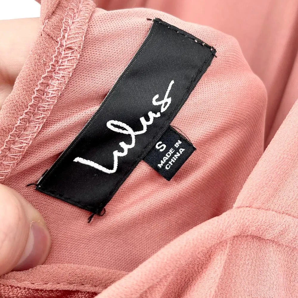 Lulus Women's Air of Romance Rusty Rose Cross Neck Maxi Evening Gown - Small - Image 5