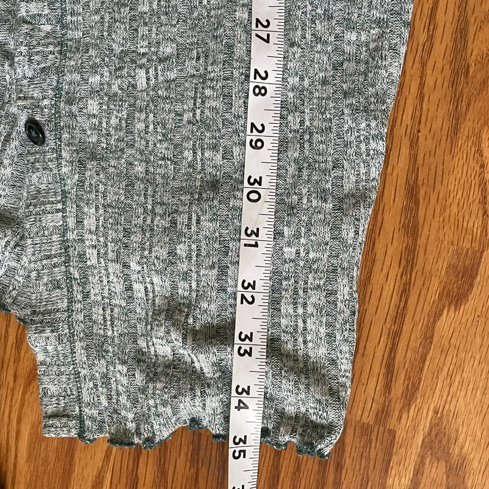 Akemi + Kin Long Line Green and White Marled Sweater Cardigan Sz M - Image 10