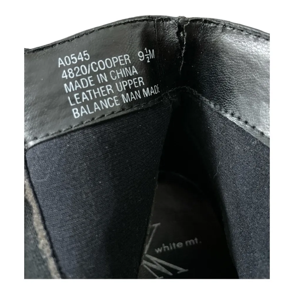 WHITE MOUNTAIN BLACK LEATHER ANKLE BOOTS size 9.5 - Image 9