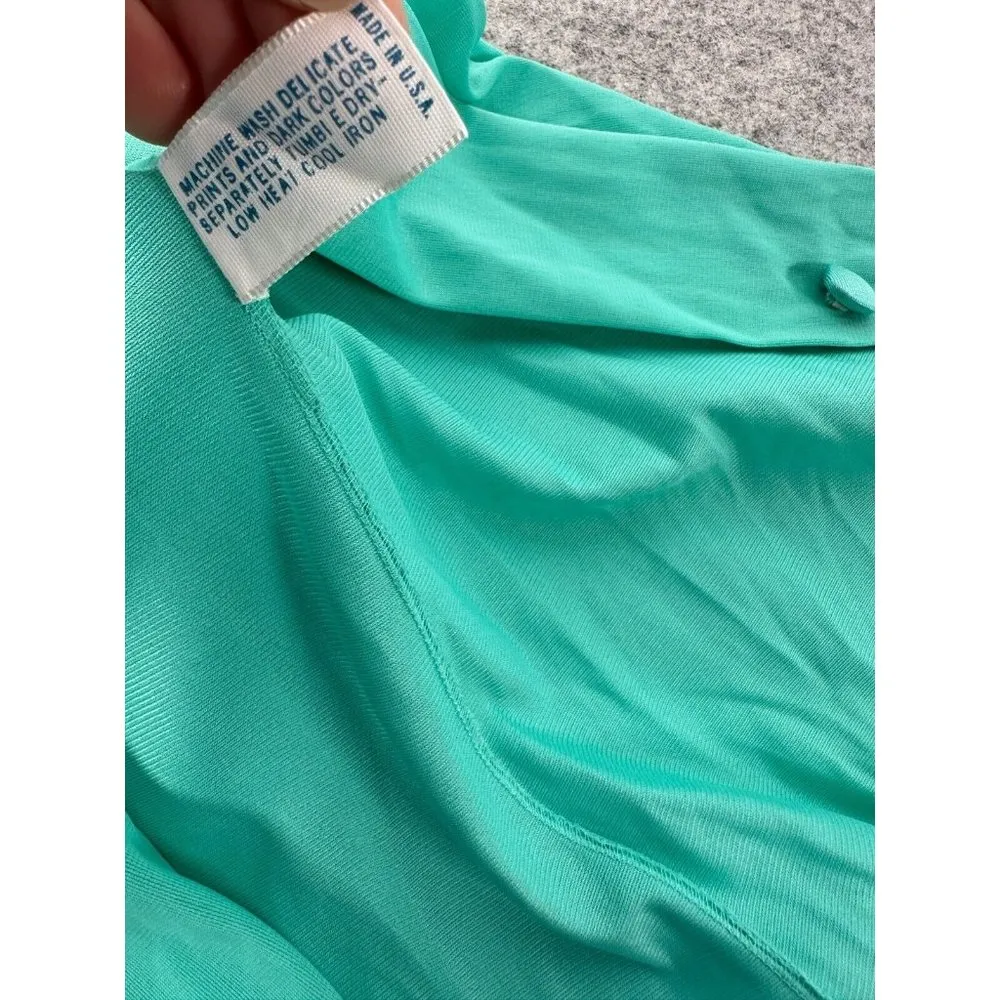 Vintage Vanity Fair Size 32 Green Nylon Two Piece Nightgown Robe Set Button - Image 5