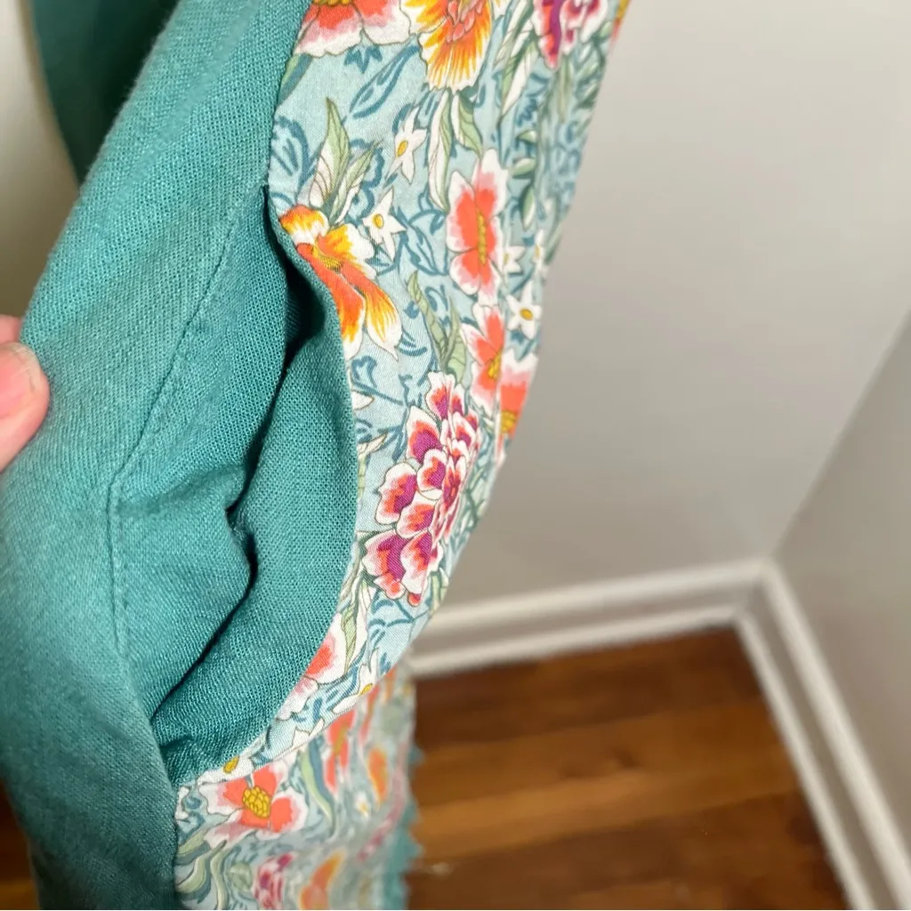 Umgee When Life Gives You Linen Midi Dress Mint Green Floral S - Image 7