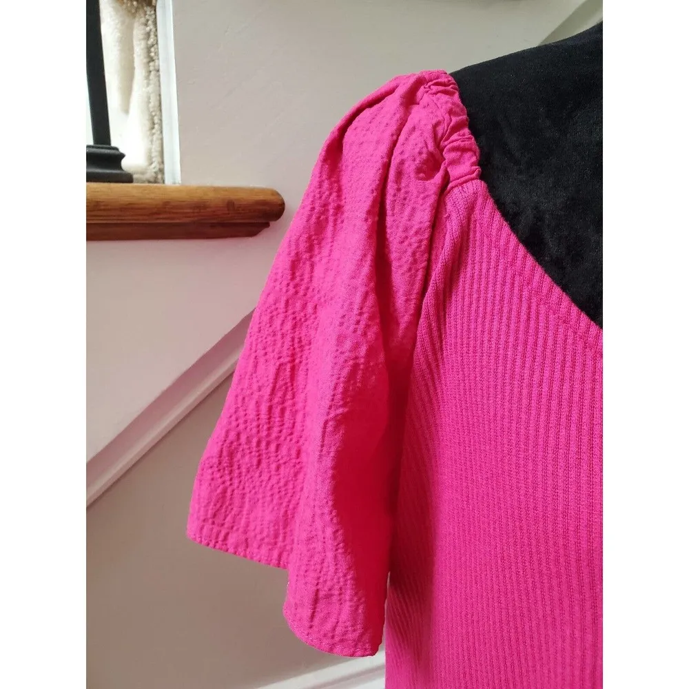 Ava & Viv Womens Pink Solid Cotton Short Sleeve Scoop Neck Top Blouse Size 4X - Image 4