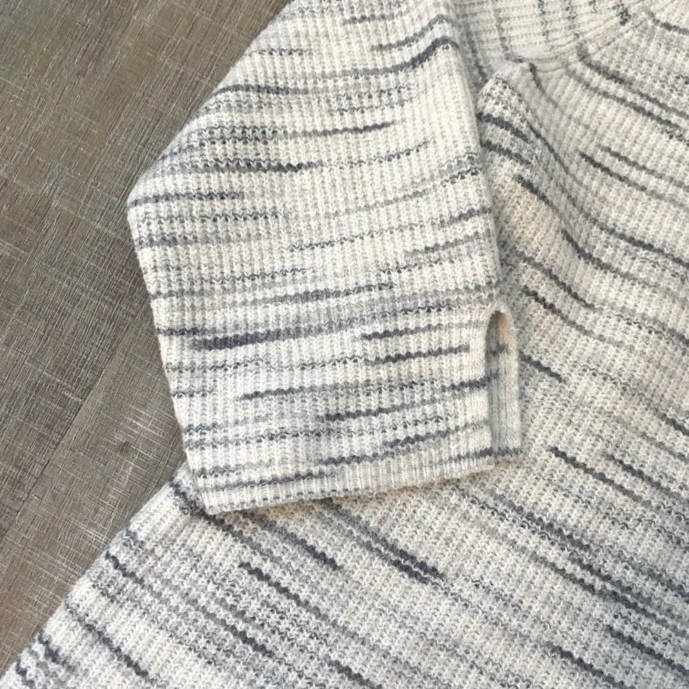 J. JILL Pure Jill Waffle Ribbed V-Neck Sweater Women’s L Striped Knit Tunic Cozy - Image 7