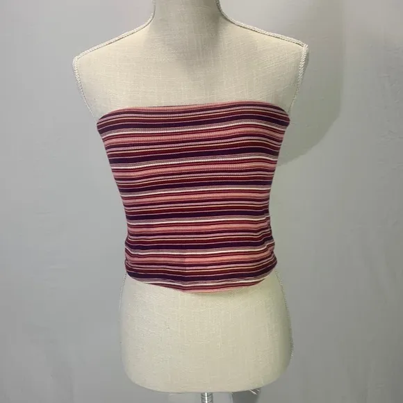 American Eagle Outfitters Soft & Sexy Striped Red Tube Top Strapless Siz… - Image 2