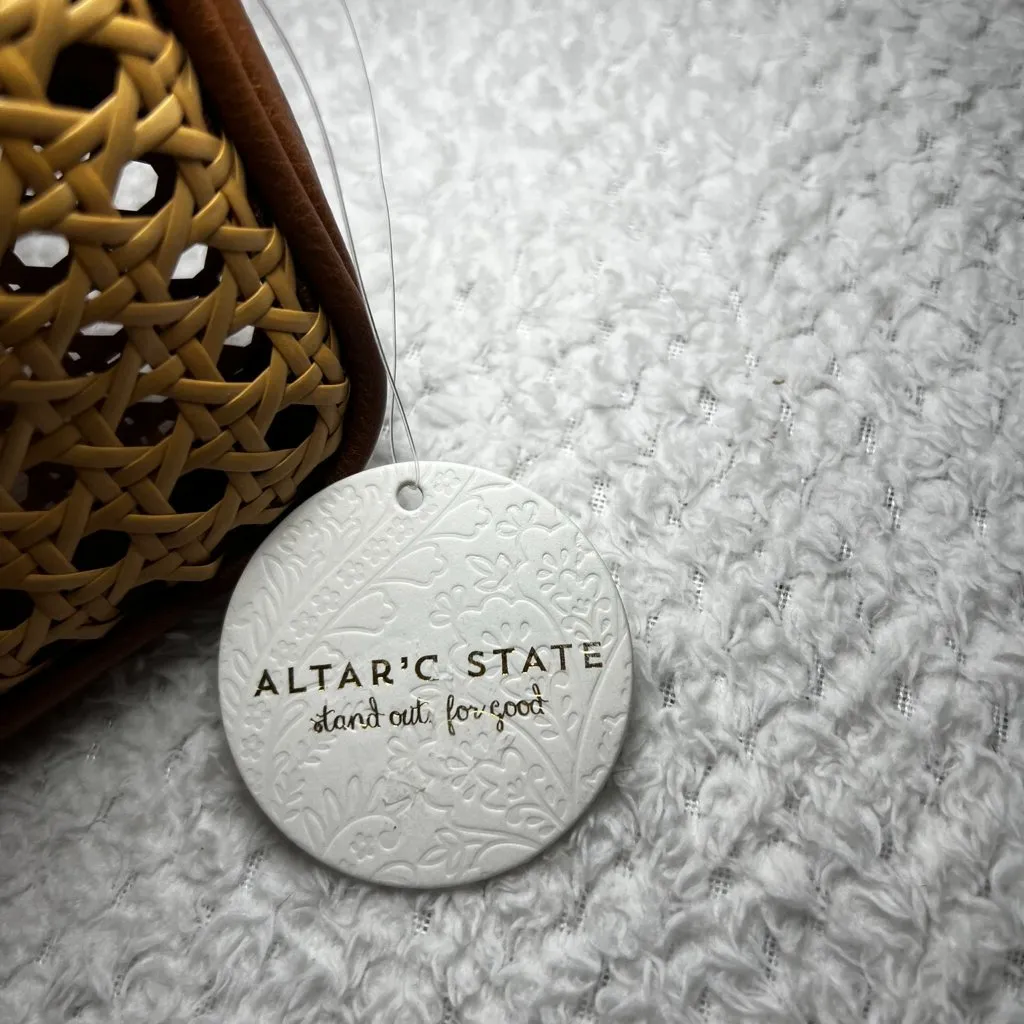 NWT Altar'd State Woven Rattan Belt Bag Brown | Free People | Brown - Image 5