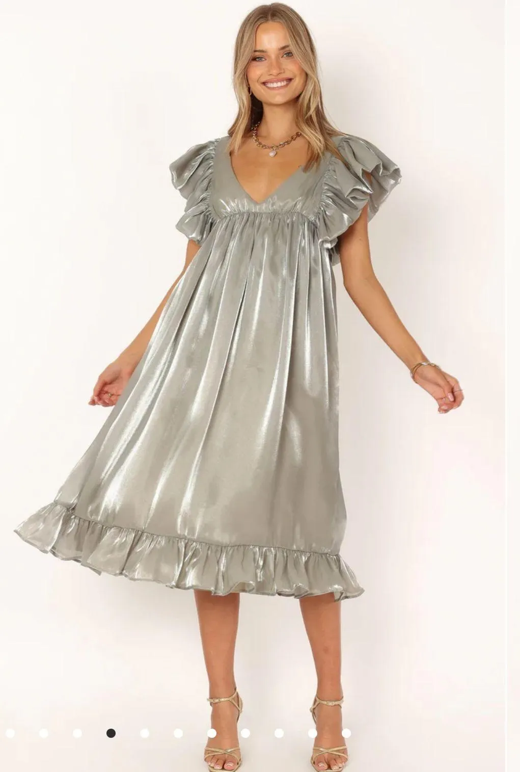 Oro Midi Dress - Olive - Image 2