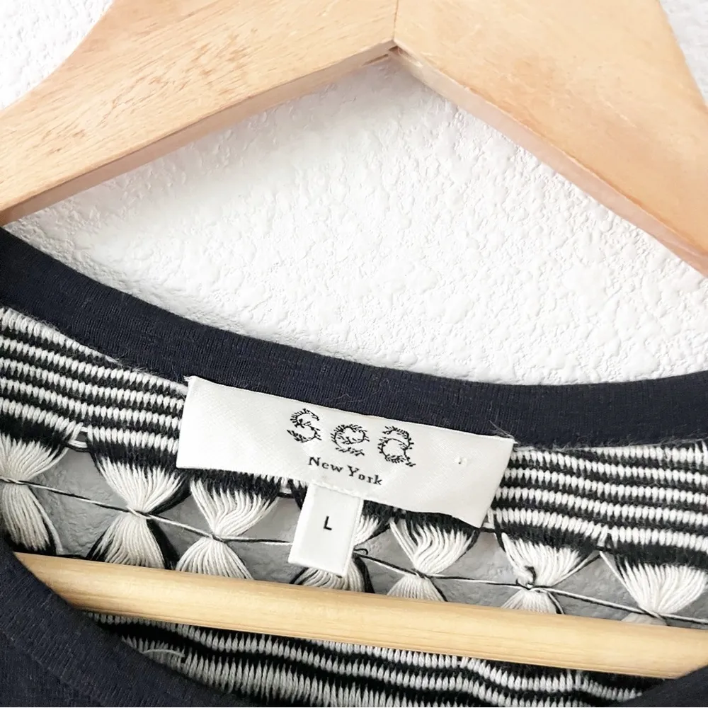 Sea New York Woven Black/White Short Sleeves Tee Shirt Black Size L - Image 3