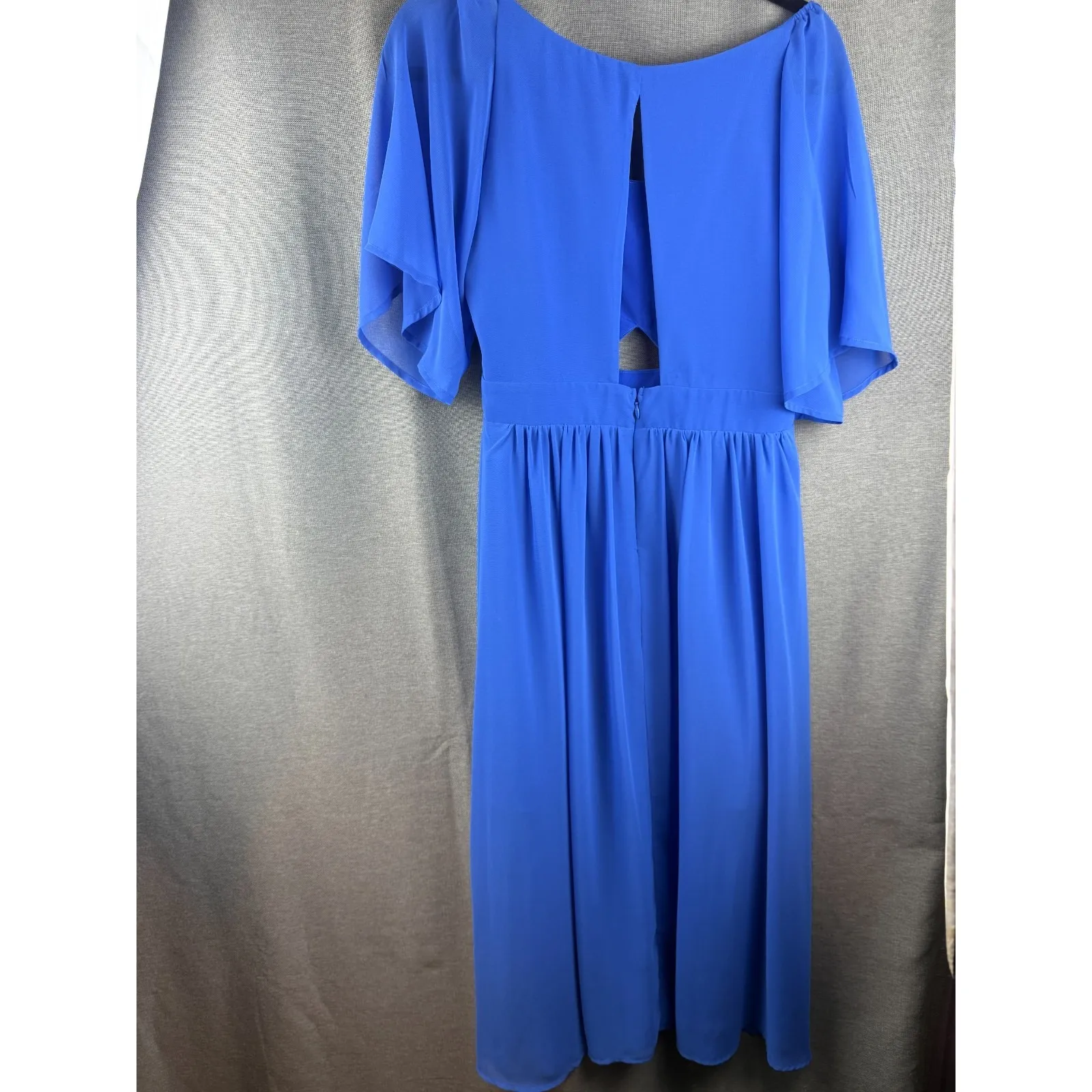 $118‎ BCBGeneration Women's Blue Flutter Sleeve Cutout Fit & Flare Dress Size 8 - Image 7