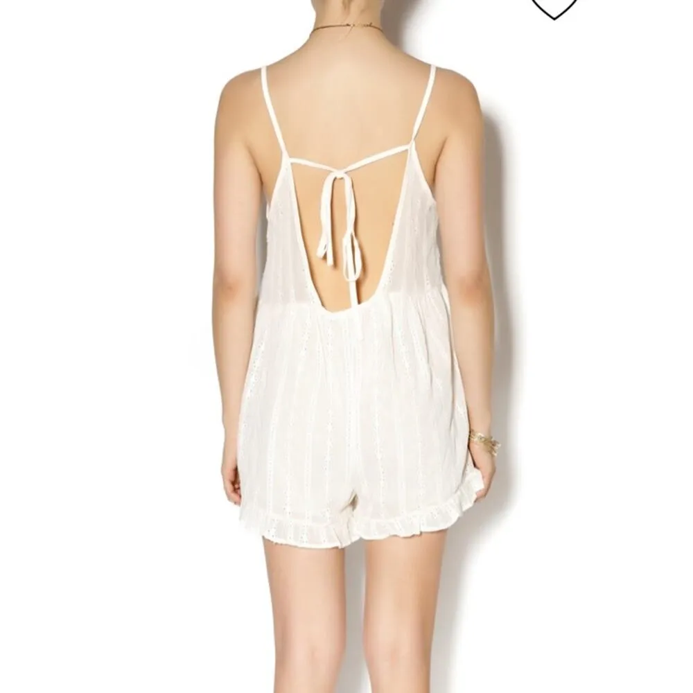 Audrey Eyelet Romper Cream Small - Image 2