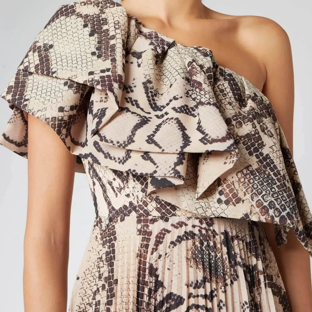 Solace London  Brown Python Snake Print Rosa Maxi Dress, Size 8 - Image 3