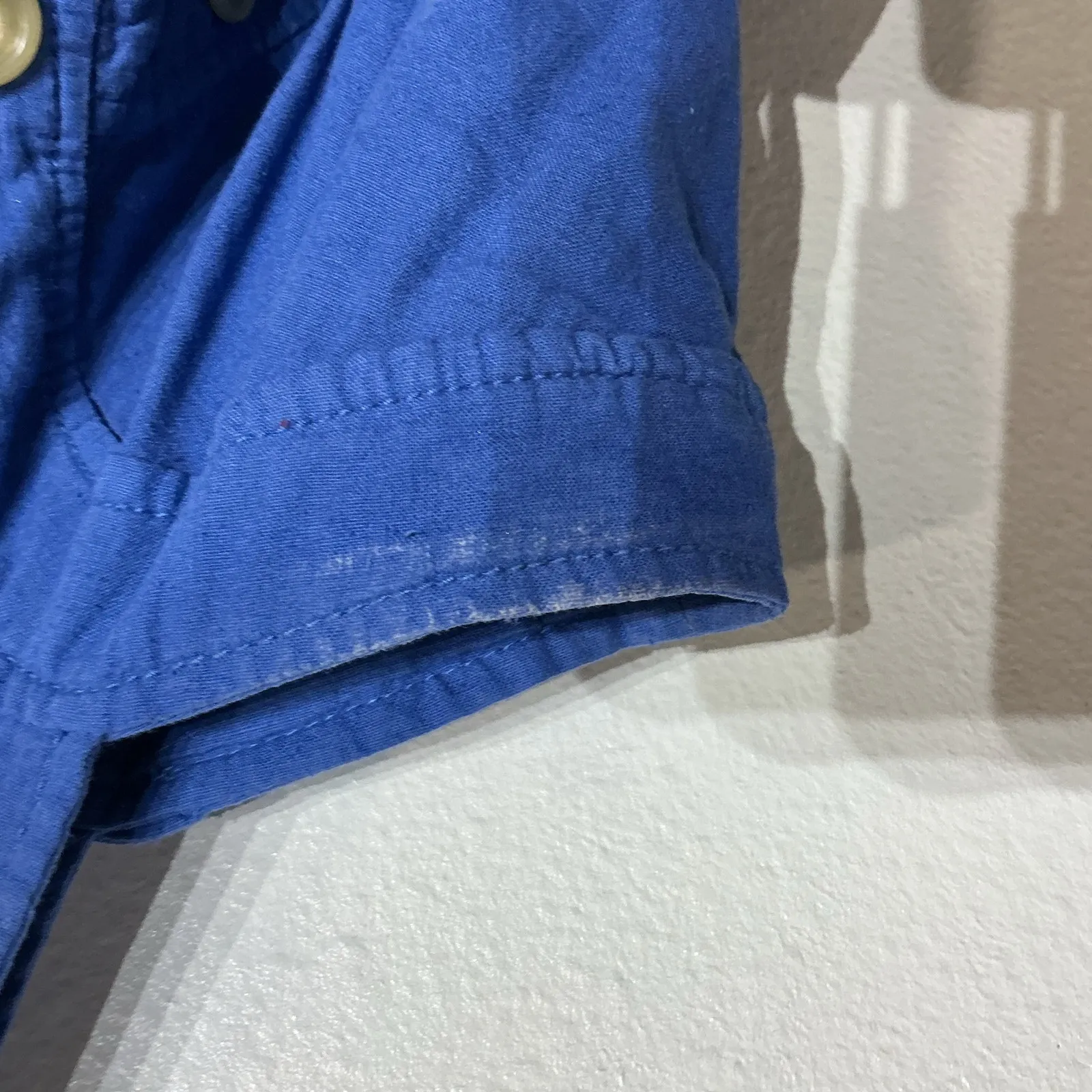 Maeve by Anthropologie Blue Button Down Linen Blend Tank Top Sz 2 - Image 5