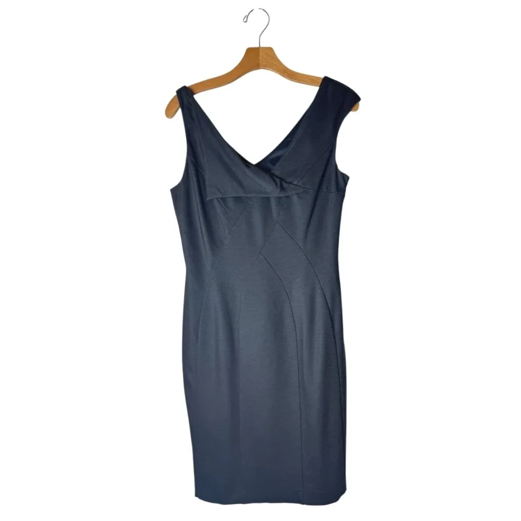 Hilton Hollis‎ Dress Women 6 Gray Sleeveless V Neck Sheath Party Cocktail Career - Image 2