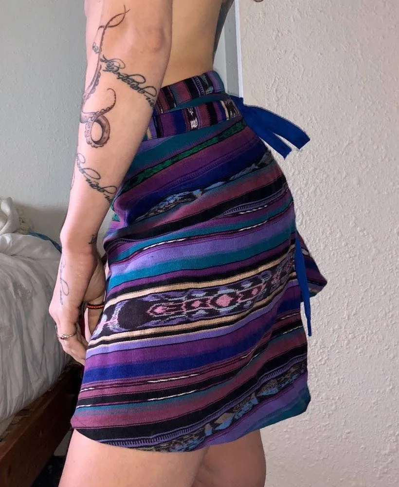 Cute Wrap Around Skirt Blue Size M - Image 2