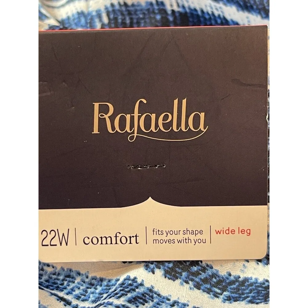 Rafaella Blue White Wide Leg Elastic Waist Lightweight 22W Dress Pants NWT - Image 6