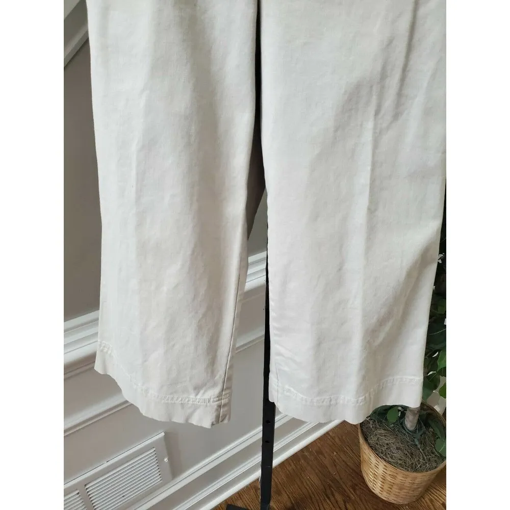 Docker's Women's Beige Cotton Wide Legs High Rise Regular Fit Casual Pants 12 - Image 4