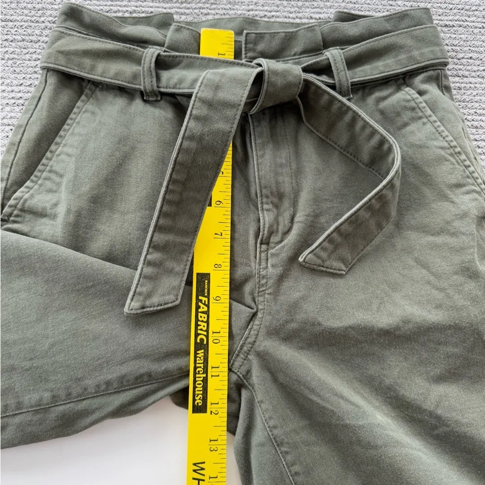 Banana Republic Olive Green Tie Belt Barrel Pant Size 2 - Image 5