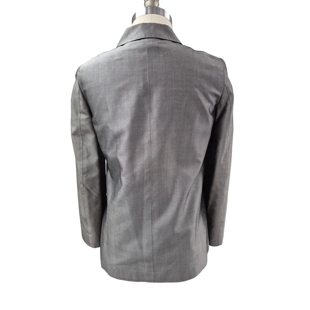 Vtg 90s Y2k Michael Kors Bergdorf Goodman 100% Silk Suit Steel Womens Sz 8 - Image 2