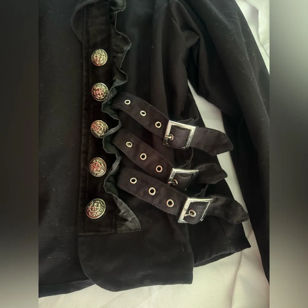 Funhouse Jacket Y2K Goth Whimsy Goth Punk Buckles Marching Band XL Black READ DE - Image 10