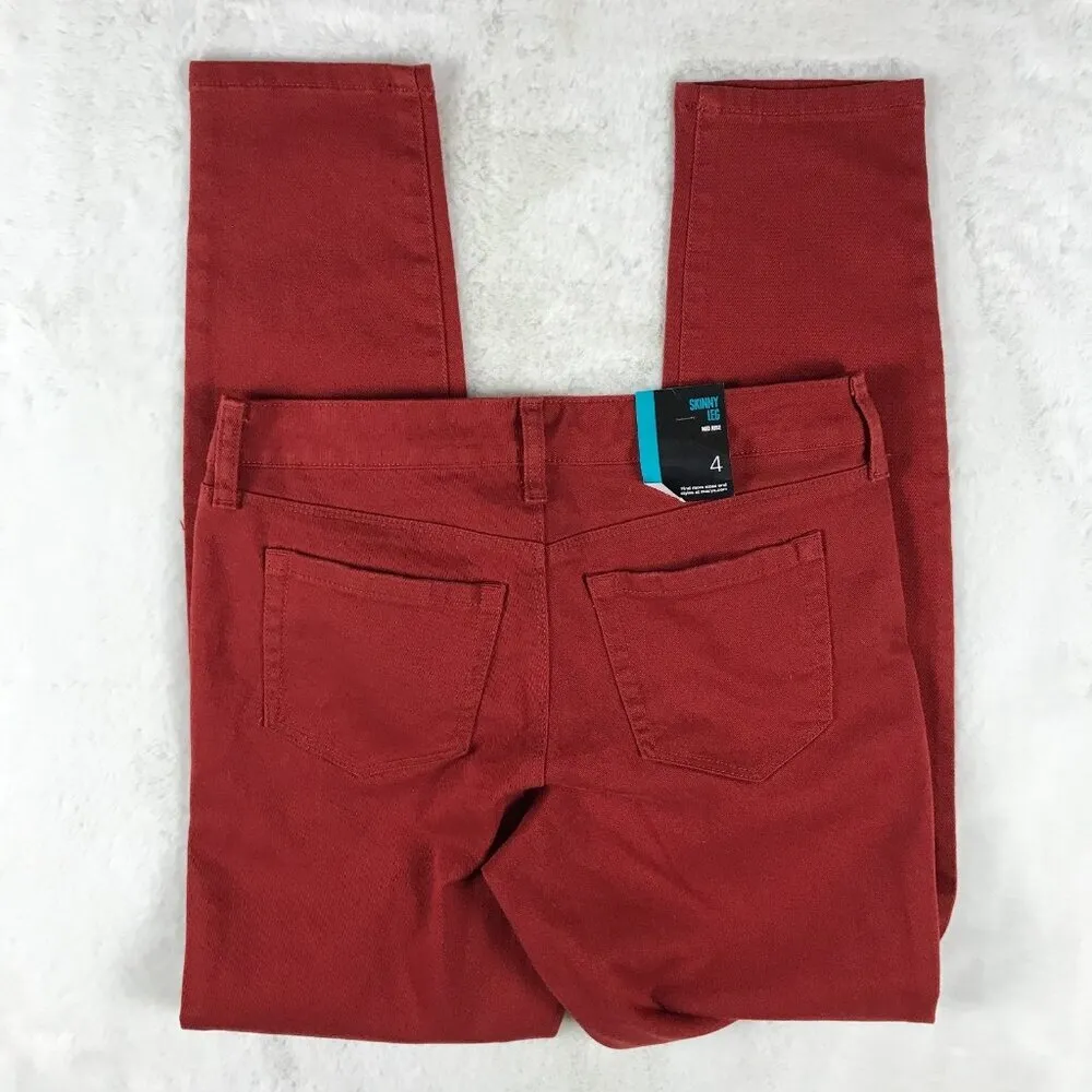 STYLE & CO Women's Slit Knee Red Skinny Jeans NWT Size 4 - Image 11