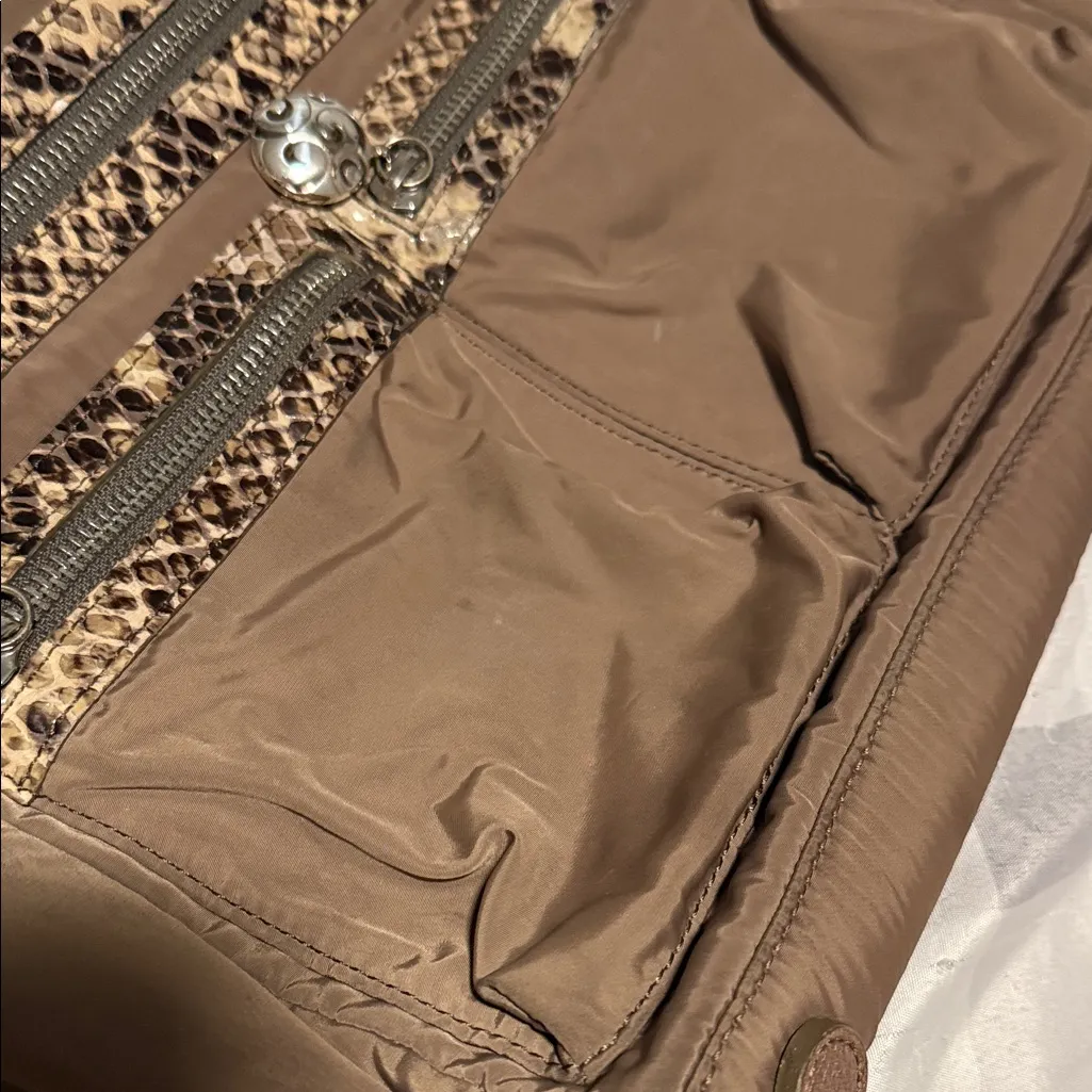 Brighton Brown and Gold Snake Print Bag - Image 4